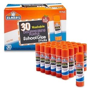 Washable Purple School Glue Sticks - 30 Pack